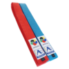 Cinturon Kumite Estilo Japones algodon 1 1/2'' - WKF Approved - Arawaza Chile - Colores azul claro y rojo