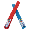 Cinturon Kumite Estilo Japones algodon 1 1/2'' - WKF Approved - Arawaza Chile - Colores azul claro y rojo