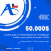 eGift card de $50.000 pesos chilenos (tarjeta de regalos electrónica): crédito para ser consumido en compras online en Arawaza Chile